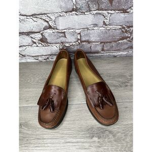 GH BASS Jackie Brown Leather Kiltie Tasseled Slip-On Loafers Shoes Women Sz 7.5M